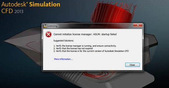 autodesk simulation cfd 2013 licence problem