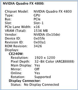 Nvidia graphics card info panel