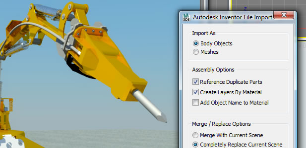 Autodesk 3ds Max: Verbesserter Import aus Autodesk Inventor