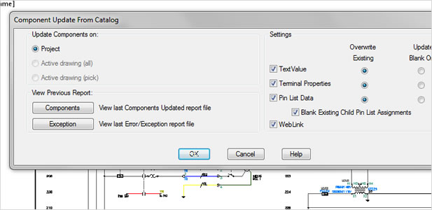 AutoCAD Electrical: Update Components from Catalog Database