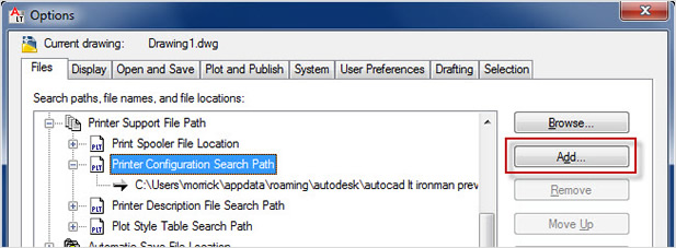 AutoCAD LT: Multiple Locations for Plot Support Files