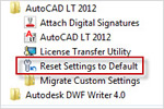 AutoCAD LT: Reset Settings Tool