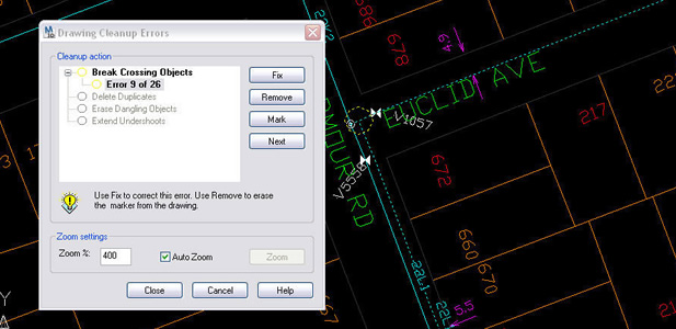AutoCAD Map 3D: Automatic Data Cleanup