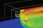 Simulation of air velocity for an air door