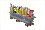Rendering of girder supporting high-precision magnets for NSLS-II