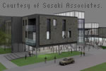 Rendering of the west façade of Gallagher Hall.