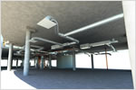 Rendering of duct work in the upper level of the library’s new addition
