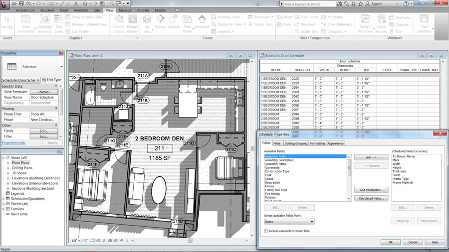Autodesk Revit LT: Automatically Generate Schedules
