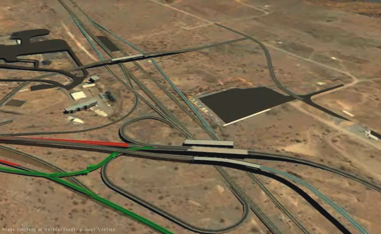 Renderings created in 3ds Max Design of Cordes Junction construction sequencing