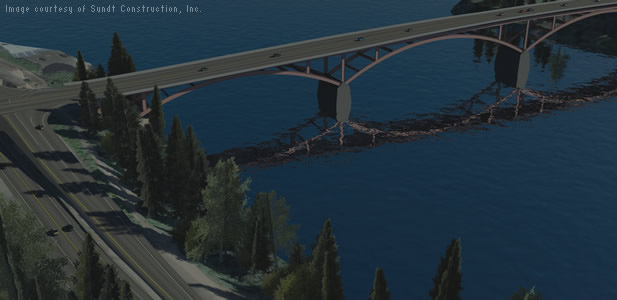 Rendering of new Sellwood Bridge in Portland, Oregon