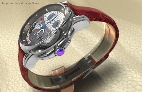 Autodesk Inventor で設計した Ulysse Nardin の腕時計のレンダリング