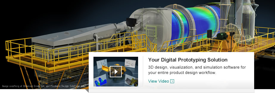 Rendering of a sulphur granulator designed in Autodesk 3D product design software