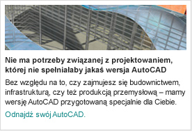 Nie ma potrzeby związanej z projektowaniem, której nie spełniałaby jakaś wersja AutoCAD