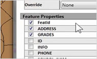 Roll over features and display properties.