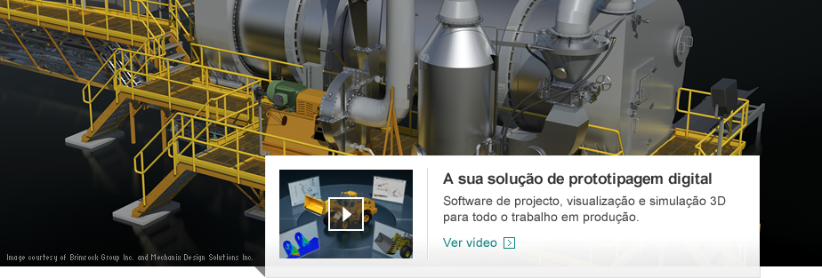 Renderiza&ccedil;&atilde;o de um granulador de enxofre projectado em software de projecto de produtos 3D Autodesk